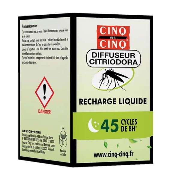 Cinq sur Cinq Diffuseur Citriodora Anti-Moustiques - Recharge Liquide