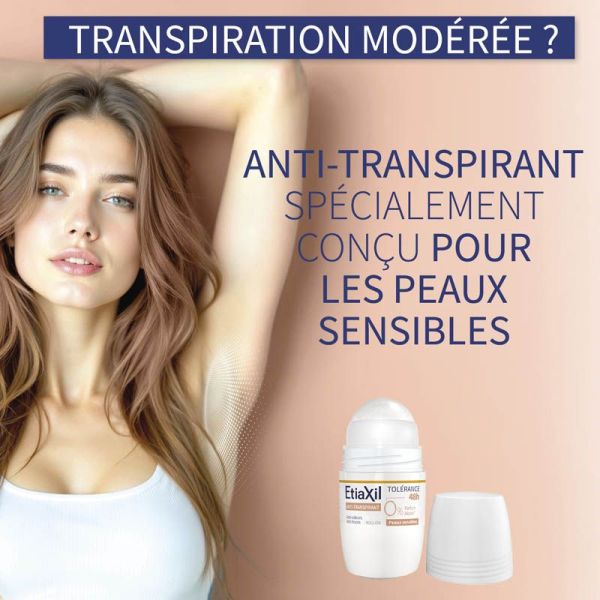 Etiaxil Anti-transpirant Tolérance 48h Peaux Sensibles Roll-on - 50ml