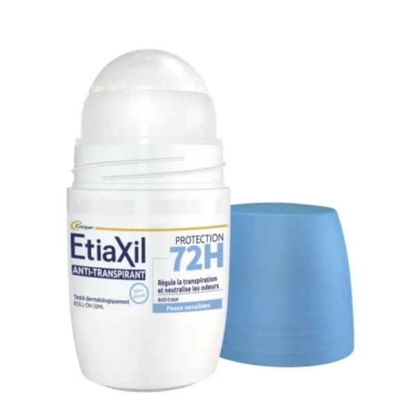 Etiaxil Anti-transpirant Roll-On Protection 72H - lot de 2x50ml - peaux sensibles et anti-traces