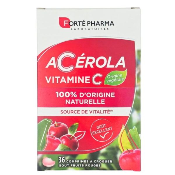 Forté Pharma Acérola Vitamine C 36 comprimés - Tonus, vitalité et réduction de la fatigue