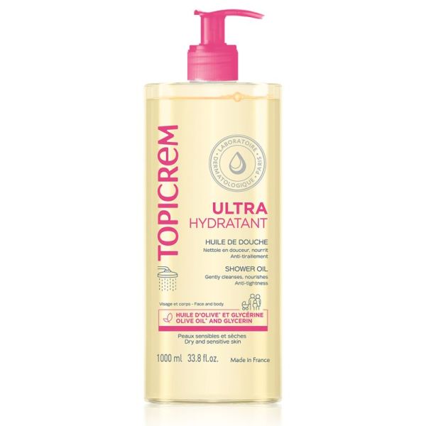 Topicrem Ultra-Hydratant Huile de Douche 1 L – Nutrition et confort familial