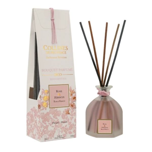 Collines de Provence Bouquet Parfumé Rose & Hibiscus 100ml – parfum d’intérieur floral élégant