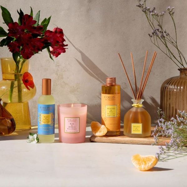Collines de Provence Recharge Bouquet Parfumé Mandarine & Yuzu 200ml – Ambiance hespéridée