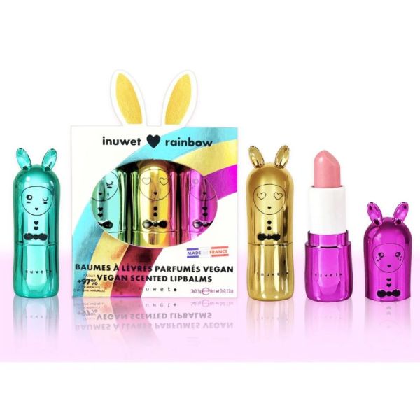 Inuwet Coffret Trio Baumes à Lèvres Rainbow Hydratation Gourmande - 3 Baumes