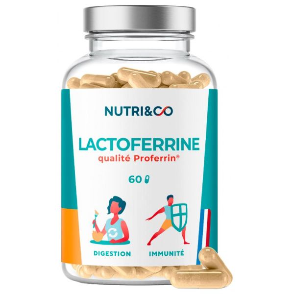 Nutri&Co Lactoferrine - 60 gélules - Digestion et immunité