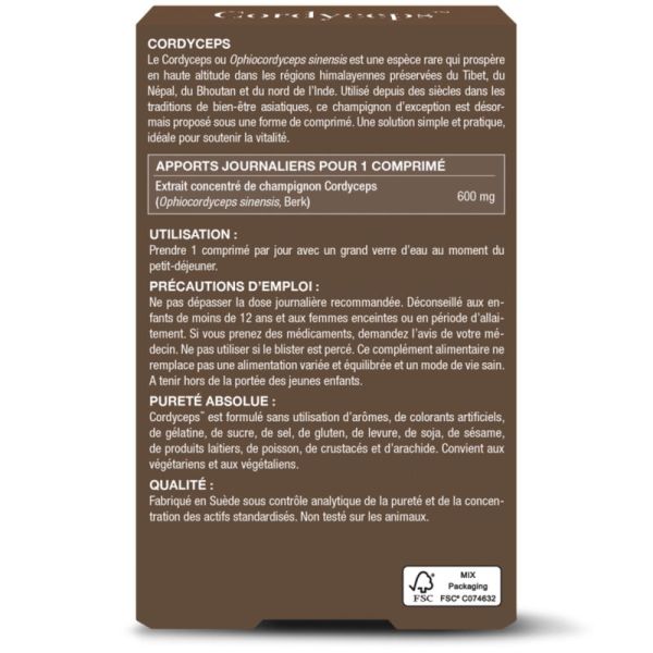 New Nordic Cordyceps 600 mg 30 Comprimés – Force, endurance et libido