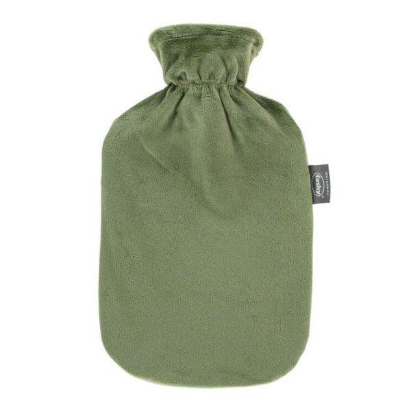 Soframar Fashy Bouillotte à Eau Déhoussable Velours - Couleur Vert - 2 Litres - 1 pièce