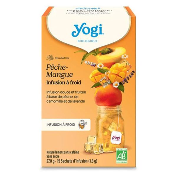 Yogi Tea Infusions À Froid Pêche Mangue Bio 15 Sachets – Détente et exotisme