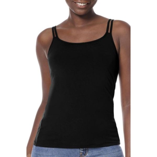 Amoena Valletta Top noir Taille 42 - Débardeur post-opératoire ultra-doux avec brassière intégrée