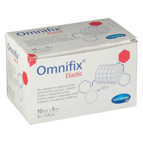 Hartmann Omnifix Elastic 5 m x 10 cm - Bande Adhésive Multi Extensible Non Tissé - 1 Rouleau