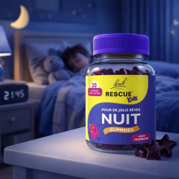 Rescue Kids Gummies Nuit Framboise 30 Gommes – Pour de jolis rêves