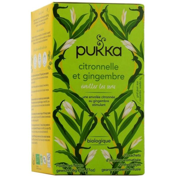 Pukka Infusion Citronnelle et Gingembre Bio - 20 Sachets