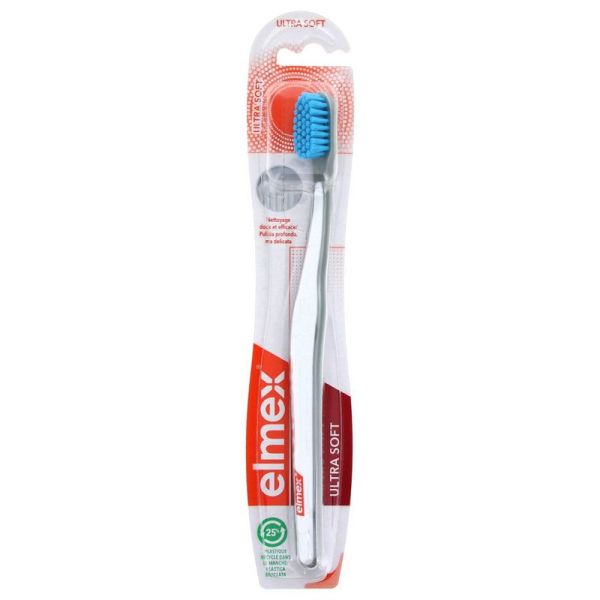 Elmex Ultra Soft Brosse à Dents Ultra Souple - Blanc - Nettoyage Doux et Protection Gencives