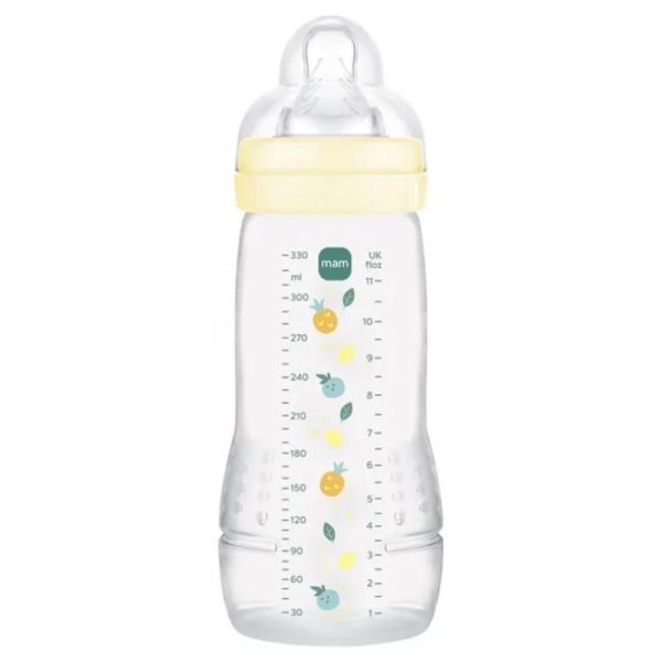 MAM Easy Active Biberons 2ème Âge - 1 Biberon de 330 ml - 6 Mois et + - Débit Très Rapide - Couleur : Pearl