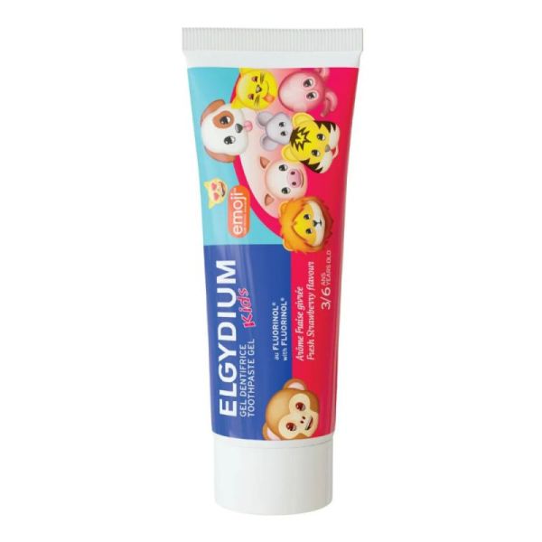 Elgydium Kids dentifrice 3-6 ans emoji arôme fraise givrée, 50ml