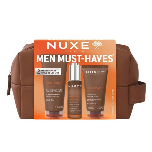 Nuxe Men BOOST 3 Must-Haves – Trousse de soins homme hydratante et énergisante