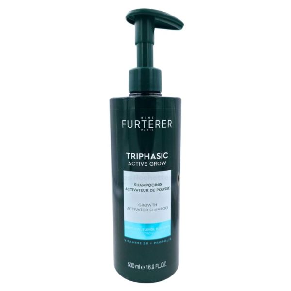 René Furterer Triphasic Shampooing Activateur de Pousse 500 ml - Fortifie la fibre capillaire et stimule la pousse des cheveux
