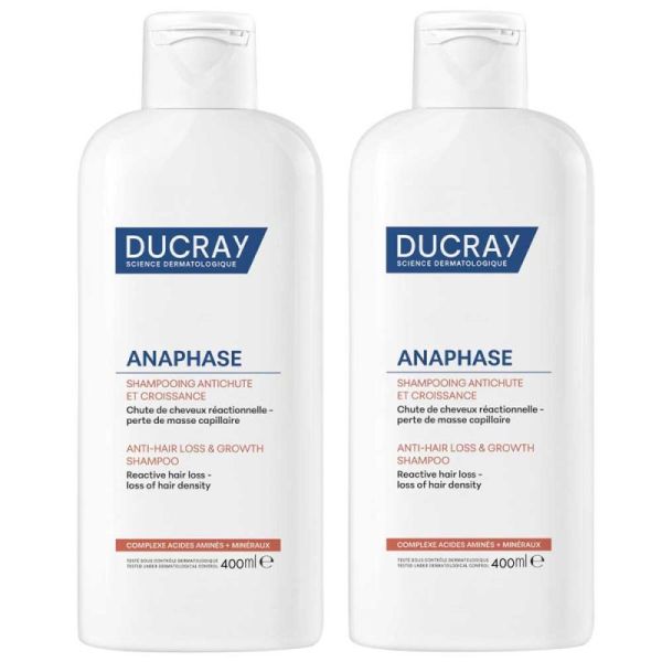 Ducray Anaphase Shampooing Antichute et Croissance 2x400 ml - Force & Densité Capillaire