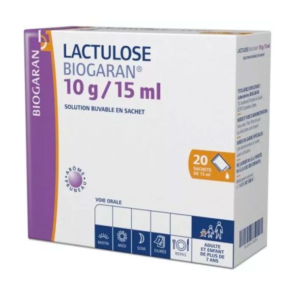 Biogaran Lactulose 10 g/15 ml - Solution Buvable en Sachet - 20 sachets