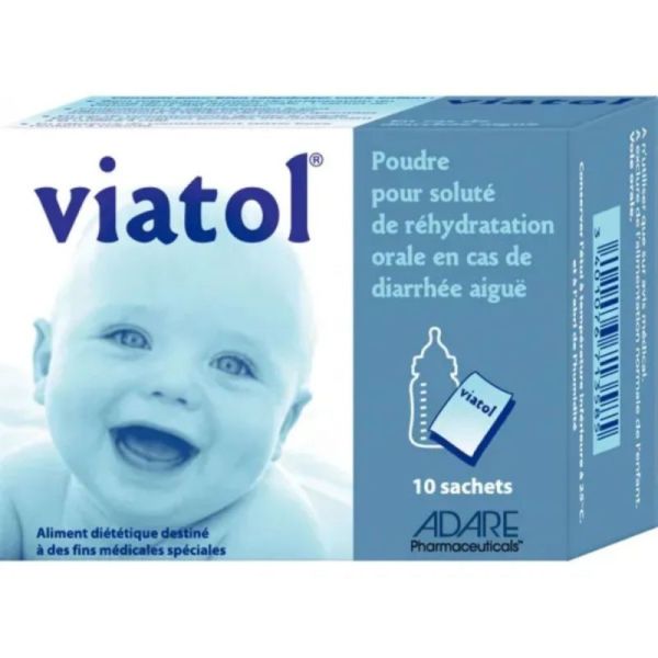 Pierre Fabre Viatol Poudre Pour Solution de Réhydratation Orale Diarrhées Aiguës - 10 Sachets