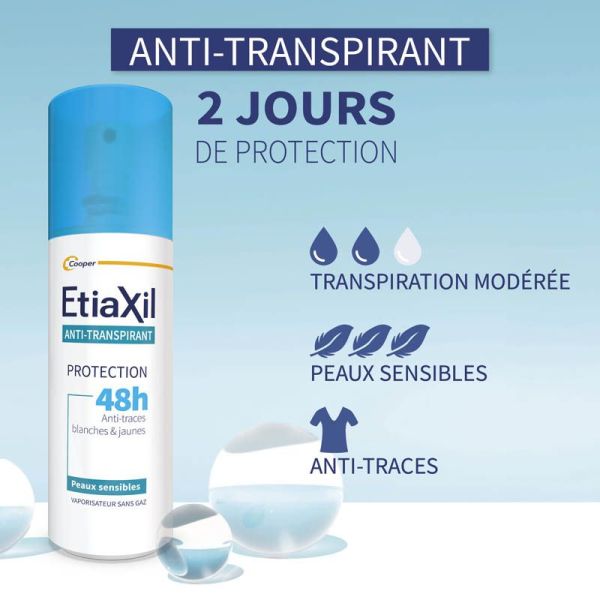 Etiaxil Anti-transpirant Protection 48h Peaux Sensibles Spray - 100ml