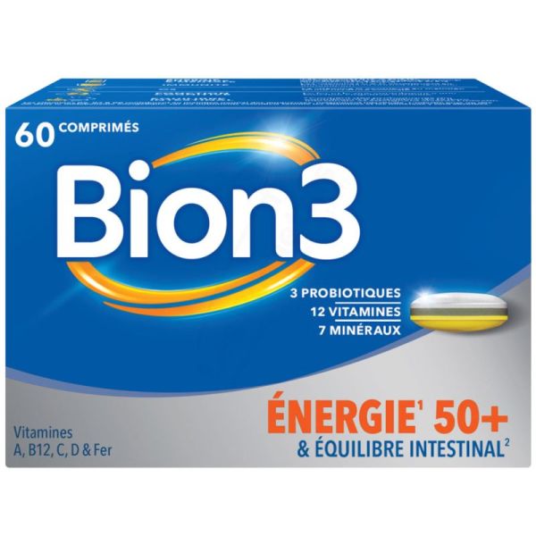 Bion3 Vitalité 50+ Vitamines dès 50 ans - 60 comprimés Format 2 mois