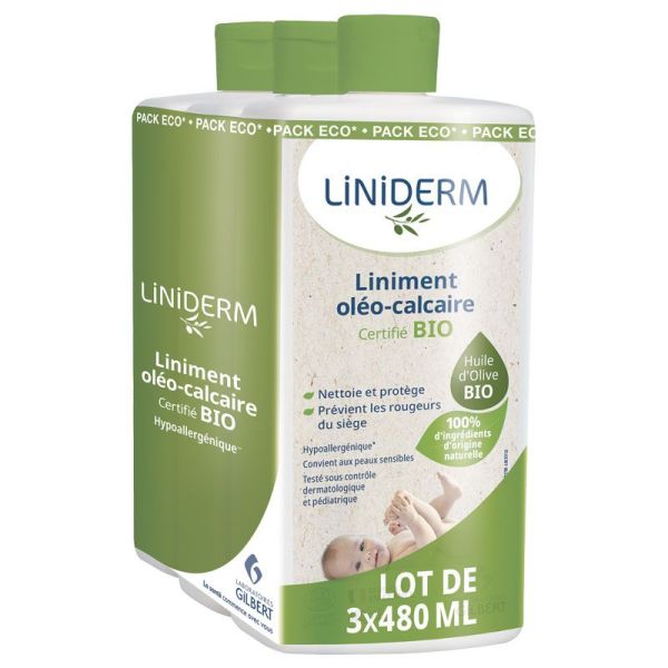 Gilbert Liniderm Liniment Oléo-Calcaire Bio Lot de 3 x 480 ml