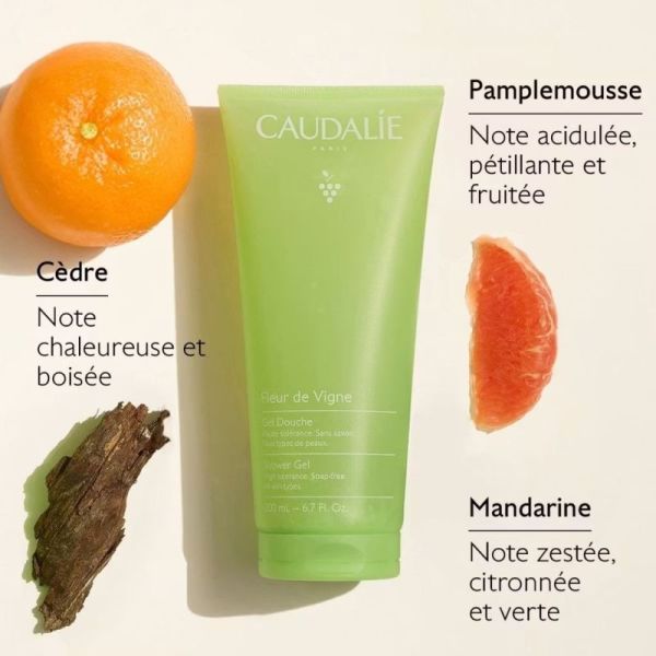 Caudalie Gel Douche Fleur de Vigne 200 ml - Fraîcheur énergisante et douceur