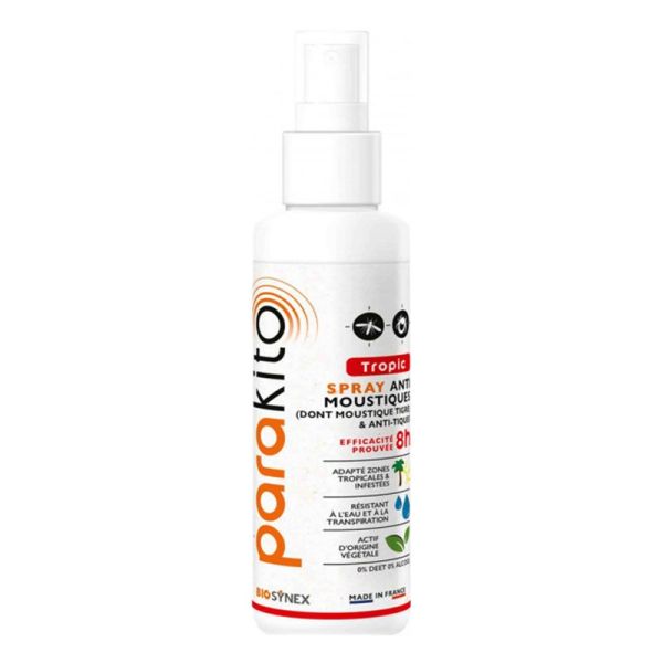 Biosynex Parakito Spray Anti-Moustiques Tropicales - 75ml + 30ml - Répulsif Longue Durée