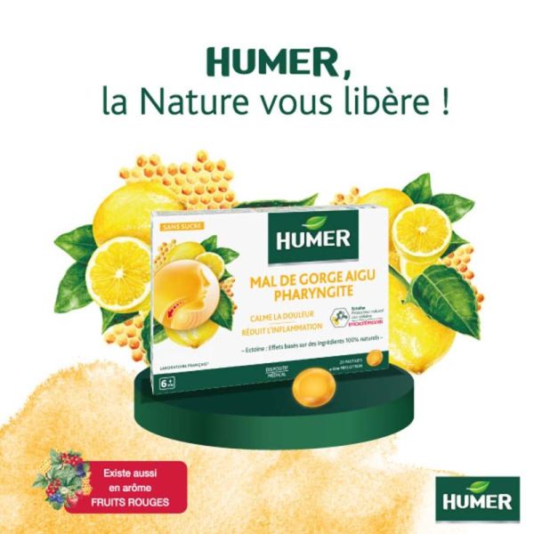 20 pastilles mal de gorge aigu pharyngite miel citron