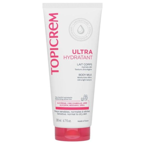 Topicrem Ultra-Hydratant Lait Corps 200ml – Hydratation continue et confort nomade