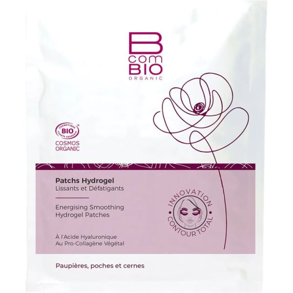 BcomBIO Patchs Hydrogel Lissants et Défatigants - 2 Patchs - Lissent, repulpent et défatiguent
