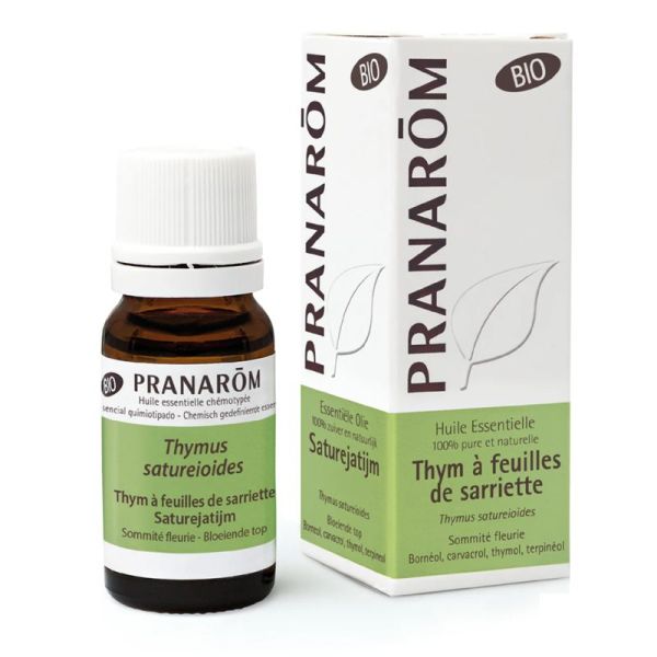 Pranarôm Huile Essentielle Thym à Feuilles de Sarriette Bio 10 ml – Stimulant et tonique général
