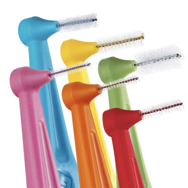 TePe Brossettes Interdentaires Angle Assortiment - Taille 0 à 5 - 6 Brossettes Interdentaires - Accès facilité et nettoyage précis