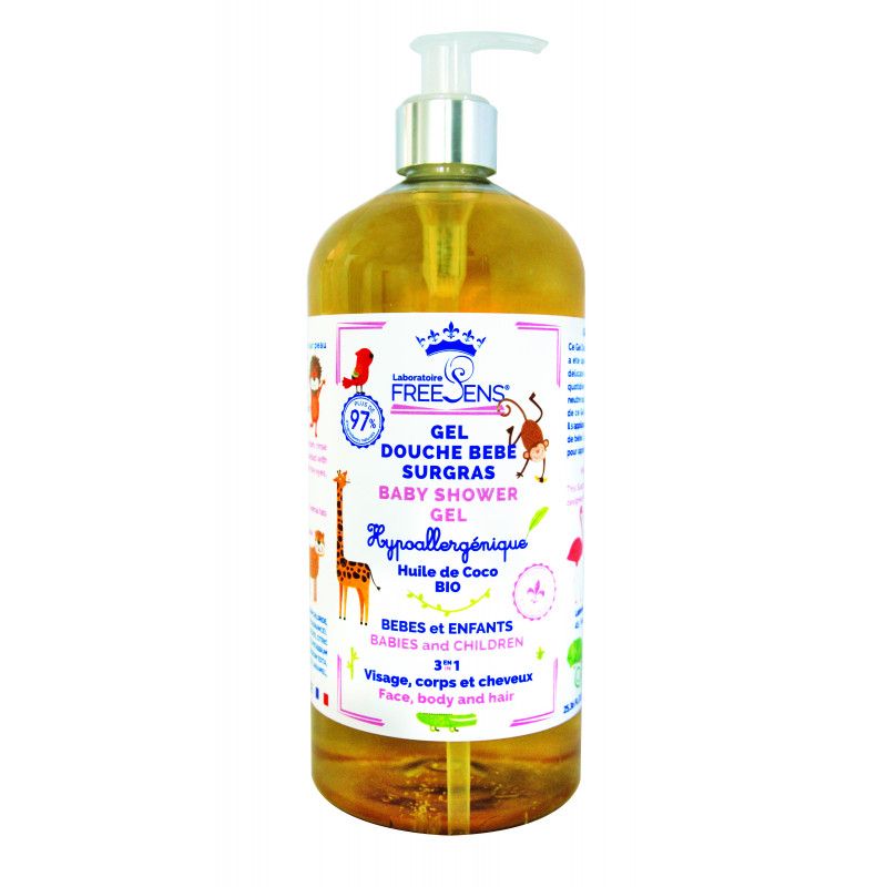 Freesens Duschgel Surgras Lotus Blau Ohne Seife, 1 Liter - Rückfettendes All-in-One-Gel Für Gesicht, Körper & Haare