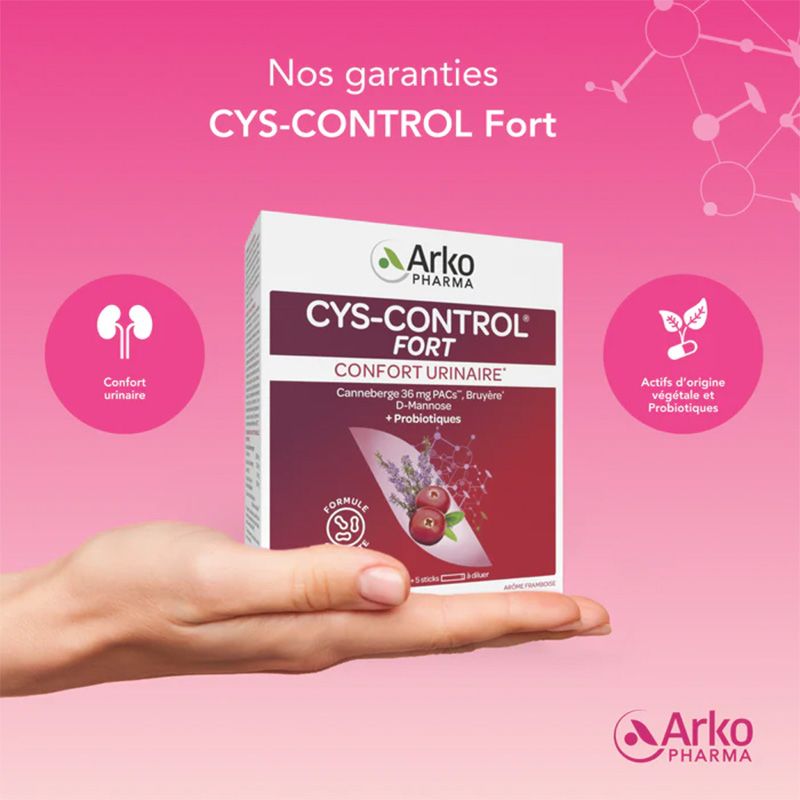 Arkopharma Cys-Control Fort - 10 Sachets + 5 Sticks à Diluer