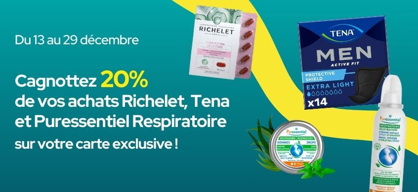 Cagnottage de 20% sur votre carte exclusive