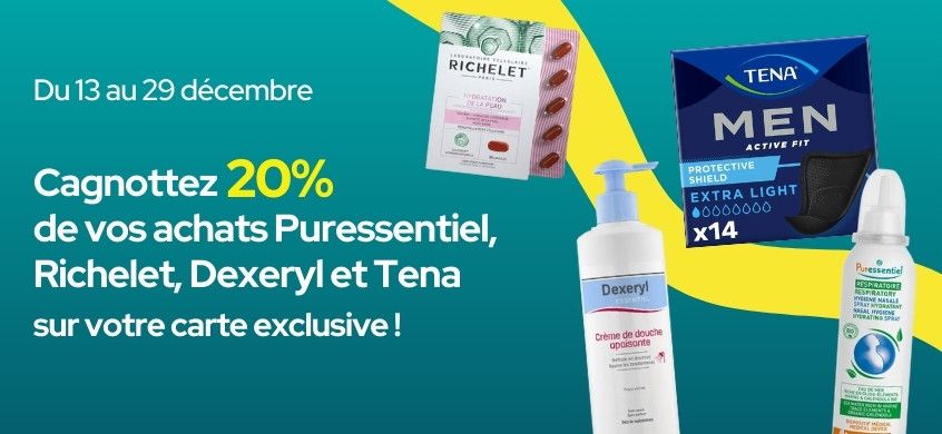 Cagnottage de 20% sur votre carte exclusive