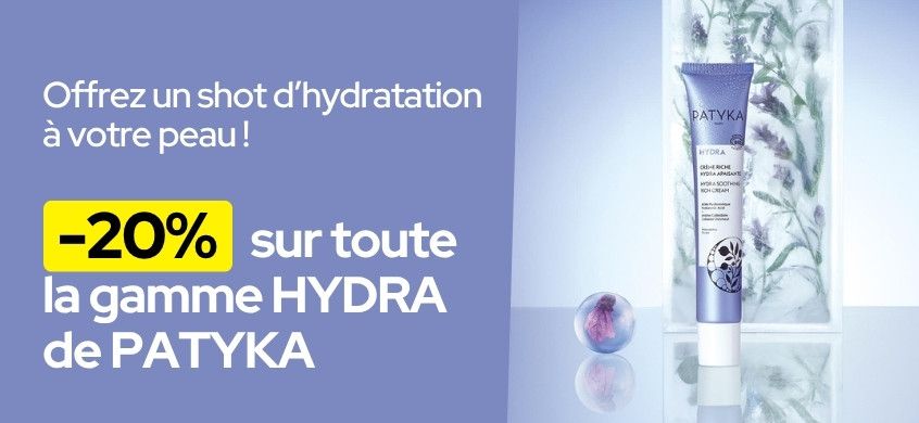 PATYKA -20% sur la gamme HYDRA